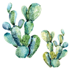 Stickers - Cactus Verts Fluorescents - Hauteur 22,9 cm