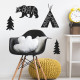 Stickers - Aventure Ours Noir - Hauteur 92.71 cm