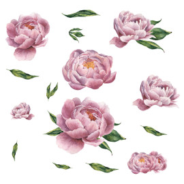 Stickers - Pivoines Roses - Hauteur 92.71 cm