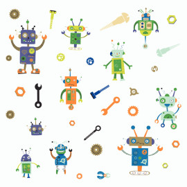 Stickers - Robots - Hauteur 22,9 cm