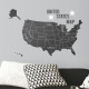 Stickers - Carte Des USA - Hauteur 92.71 cm