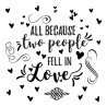 Stickers - Écriture "All Because Two People" - Hauteur 22,9 cm