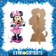 Figurine en carton Disney Minnie avec une robe rose à pois blanc, qui fait un grand sourire 89 cm