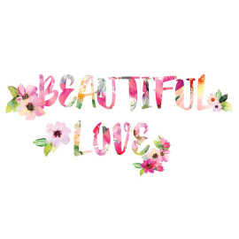 Stickers - Ecriture Beautiful Love - Hauteur 92.71 cm