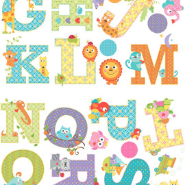 Stickers - Alphabet En Forme D'Animaux - Hauteur 45,7 cm