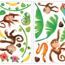 Stickers - Gorille Dans La Jungle - Hauteur 45,7 cm