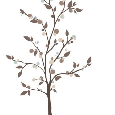 Stickers - Arbre Avec Des Feuillages Violets - Hauteur 45,7 cm