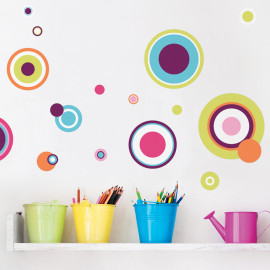 Stickers - Points Multicolores - Hauteur 45,7 cm