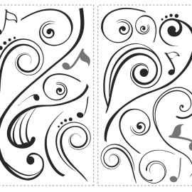 Stickers - Notes De Musique - Hauteur 45,7 cm