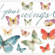 Stickers - Papillons Avec Textes - Hauteur 22,9 cm