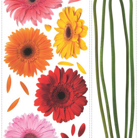 Stickers - Tiges De Fleurs Avec Têtes De Fleurs - Hauteur 45,7 cm