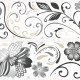 Stickers - Fleurs Noires Et Blanches - Hauteur 45,7 cm