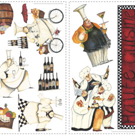 Stickers - Chefs Cuisiniers - Hauteur 45,7 cm