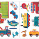 Stickers - Camions De Transport - Hauteur 45,7 cm