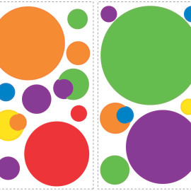 Stickers - Points Multicolores - Hauteur 45,7 cm