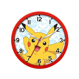 Horloge murale - Pikachu Sur Fond Rouge- 18 cm