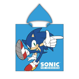 Poncho avec capuche - Sonic - Bleu