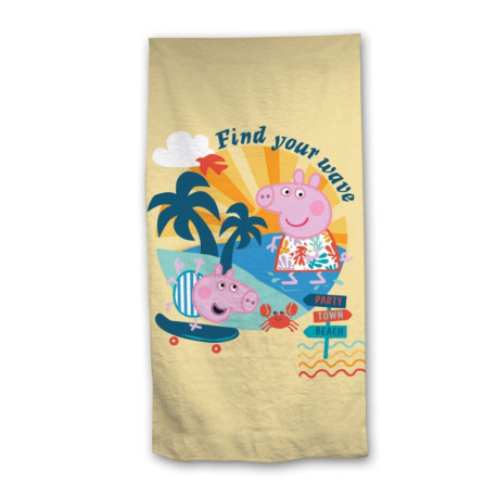 Serviette de plage - Peppa Pig - A La Plage - 70x140 cm