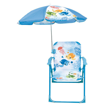 Chaise Pliante avec parasol - Ma Petite Carapace face 