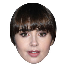 Masque en carton 2D Lily Collins-Actrice et mannequin-Taille A4