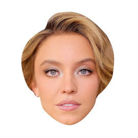 Masque en carton 2D Sydney Sweeney -Actrice-Taille A4