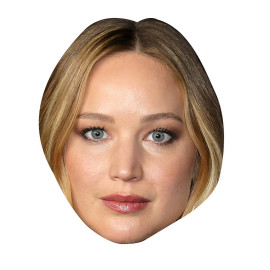 Masque en carton 2D Jennifer Lawrence-actrice-Taille A4