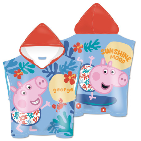 Poncho Microfibre - Peppa Pig Surf - 55x55CM