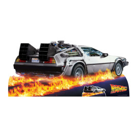 Montage Figurine en carton du film Retour vers le futur, voiture DeLorean taille réelle H 90 x 195 cm
