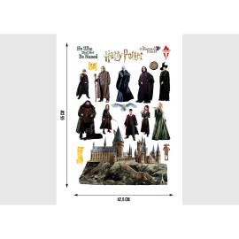 Sticker Harry Potter - tous les personnages et École de Poudlard - 1 planche 42,5 x 65 cm
