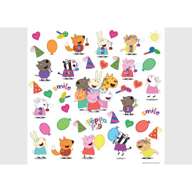 Stickers Peppa pig et ses amis - 1 planche 42,5 x 62 cm