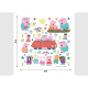 Stickers Peppa Pig et sa famille dans la voiture - 1 planche 42,5 x 62 cm