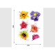 Stickers Fleurs : Jaunes, Violettes, Roses, Oranges - 1 planche 65 x 85 cm