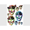 Stickers - Fleurs formant des Crânes - 1 planche 65 x 85 cm