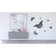 Stickers - Papillons Noirs - 1 planche 65x85 cm