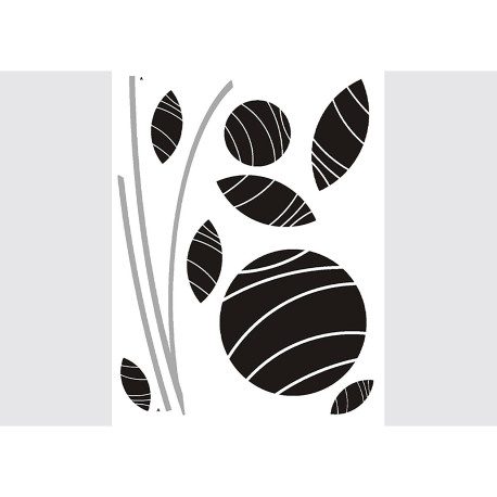 Stickers Fleurs Abstraites Noires - 1 planche 65 x 85 cm