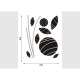 Stickers Fleurs Abstraites Noires - 1 planche 65 x 85 cm