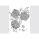 Stickers - Roses en Noir et Blanc - 1 planche 65x85 cm