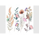Stickers - Plantes avec papillons roses - 1 planche 30x30cm