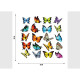 Stickers Papillons multicolores - 1 planche 30x30cm