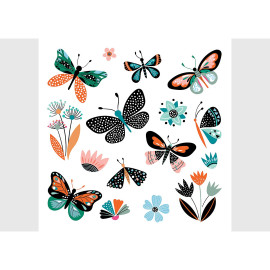 Stickers Papillons abstract - 1 planche 30x30cm