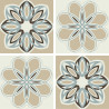 Stickers - Motifs fleurs beiges- 1 planche 30x30cm