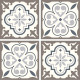 Stickers - Motifs fleurs grises- 1 planche 30x30cm