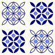 Stickers - Motifs fleurs bleues - 1 planche 30x30cm