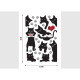 Stickers Animaux - Chats Noirs avec Cœur Rouge - 1 planche 42,5 x 65 cm