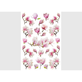 Stickers Fleurs Magnolia - 1 planche 42,5 x 65 cm