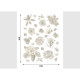 Stickers Fleurs Graphiques Anciennes - 1 planche 65 x 85 cm