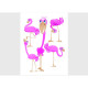 Stickers - Flamants roses - 1 planche 65x85 cm