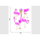 Stickers - Flamants roses - 1 planche 65x85 cm