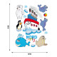 Stickers - Grand Nord Party avec Animaux Marins - 1 planche 65x85 cm