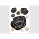Stickers - Roses Noires, Dorées et Argentées - 1 planche 65 x 85 cm